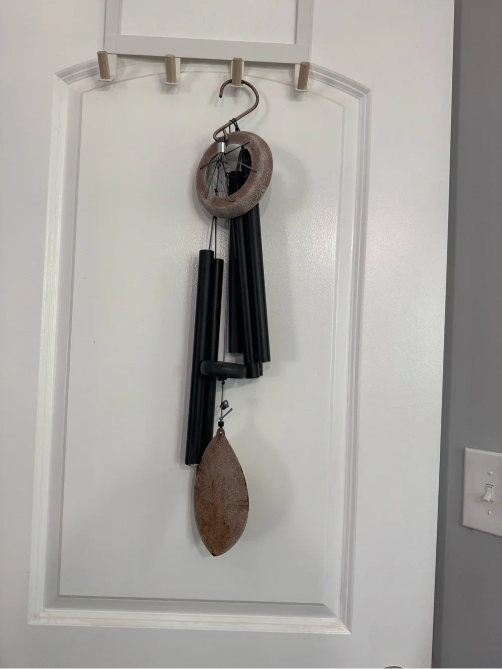 Metal Wind Chime Wall Decor in Black and Brown - Unbranded